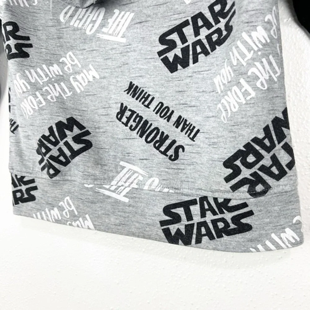 ✨ Star Wars Kids Gray & Black Baby Yoda Grogu Mandalorian Hooded Zipper Jacket 6
